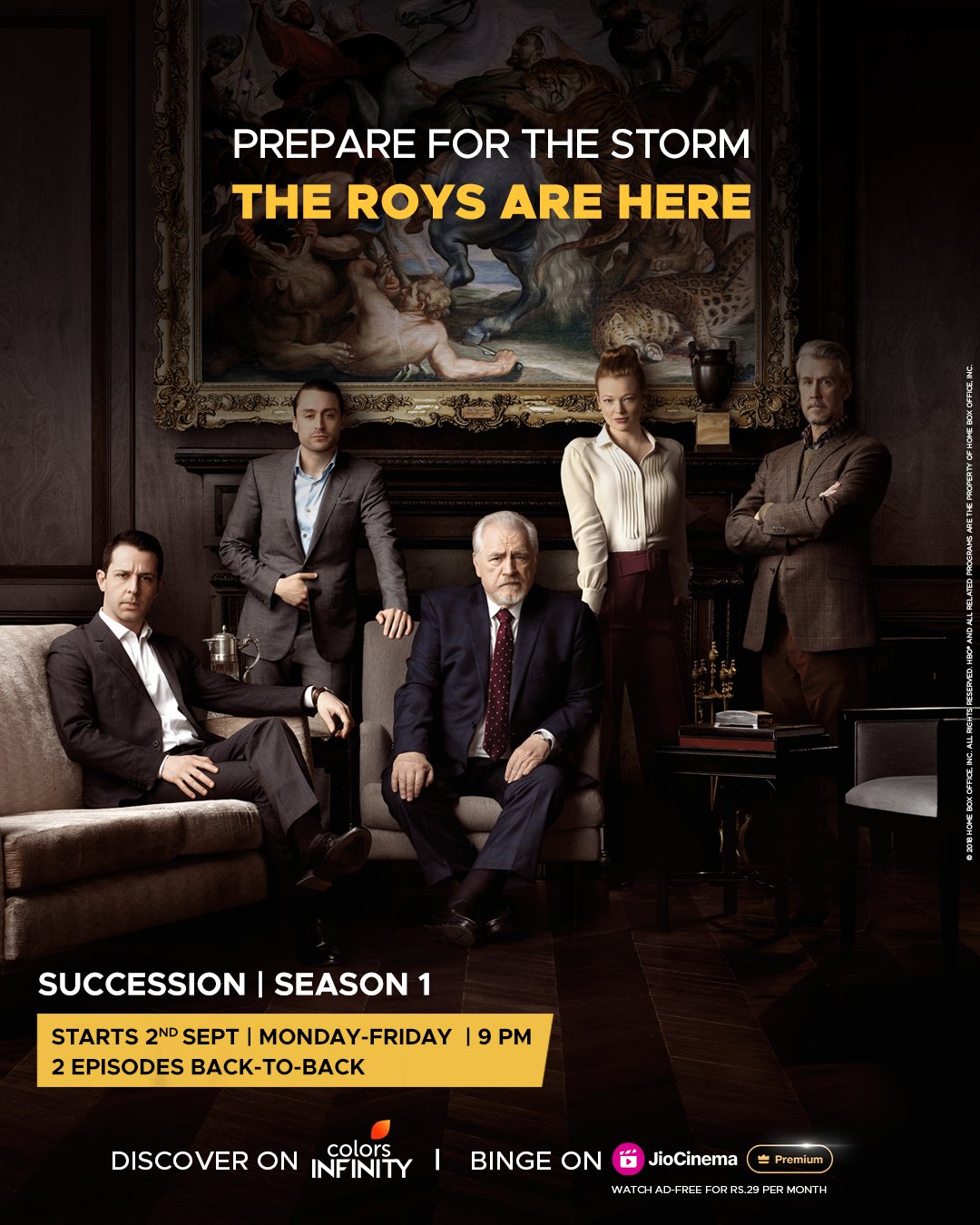 Colors Infinity on X Your workplace drama can never beat this. Catch Succession S1 starting 2nd September Monday to Friday at 9 PM on Colors Infinity. The biggest dramas in the world