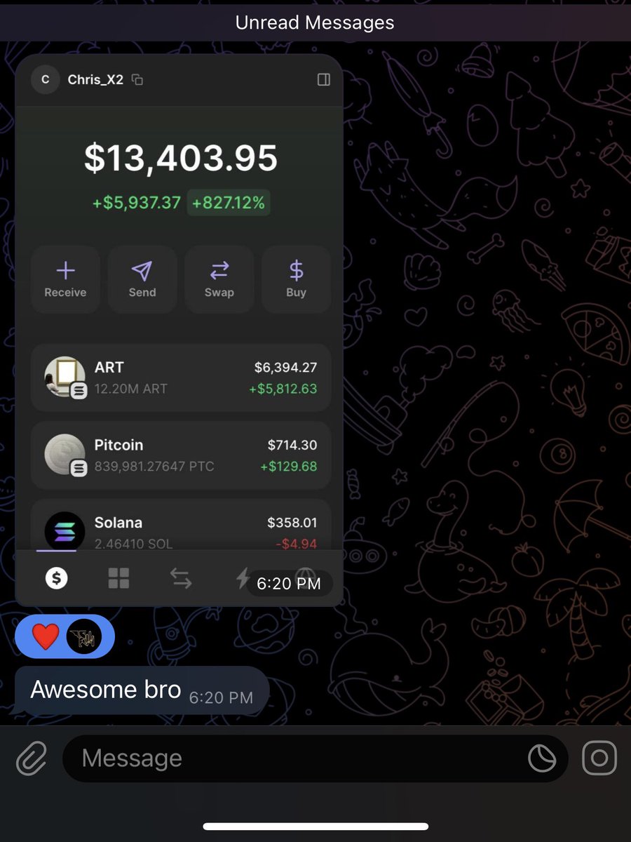 MemeMasters100x's tweet photo. Again I Gave you $ART before anyone else!
#ART $ART printed 11x from entryπ
Giving away $5000 from profits
I will choose 50 people
π+π and make sure you are following me.
Drop your $SOL addy below.
#Solana #SolanaAirdrop #Solanamemecoins #ARTONSOL https://t.co/nCLiFcalXl