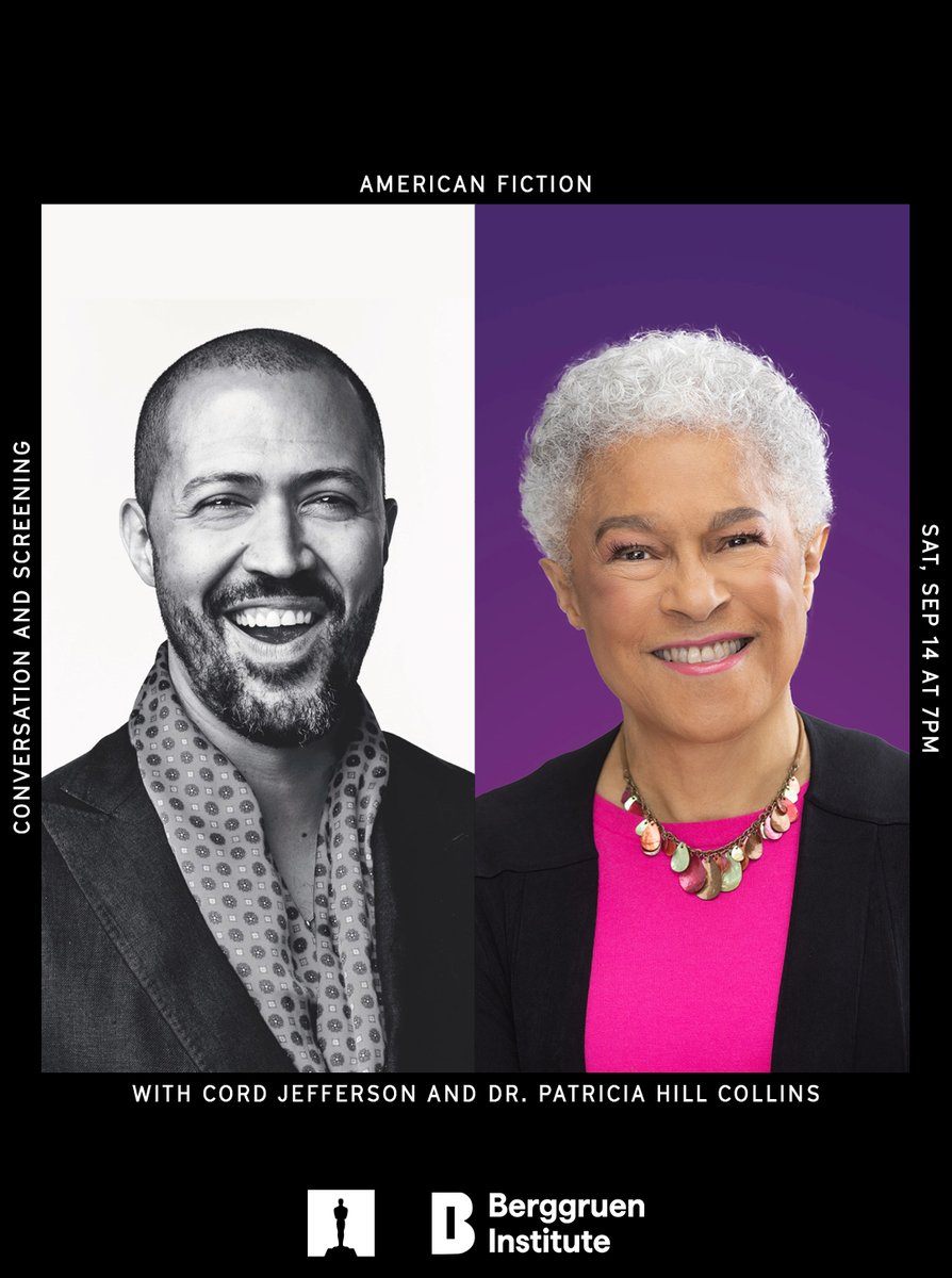 Join us on Saturday, September 14, for a conversation with Academy Award®-winning screenwriter Cord Jefferson and Dr. Patricia Hill Collins, followed by a screening of Jefferson's film AMERICAN FICTION (2023). bit.ly/4g1W6BW