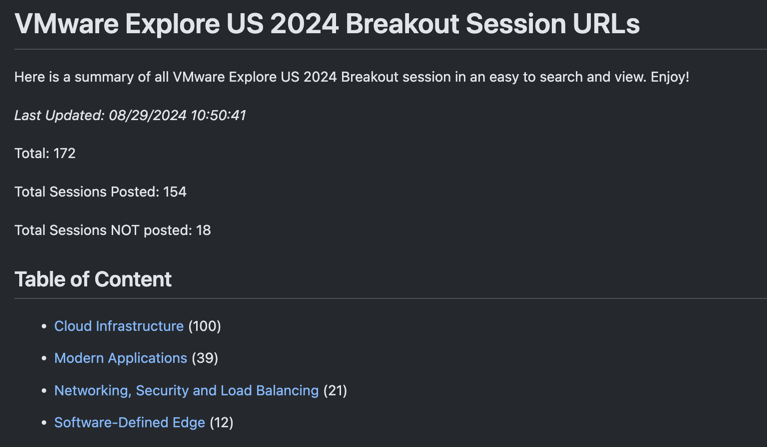 [New] - On-Demand session URLs for VMware Explore Las Vegas 2024 williamlam.com/2024/08/on-dem…

Short URL: vmwa.re/explore-us-2024

☝️🧠 Get your learning on if you missed a session or couldn't attend, completely FREE &amp; no logins required!