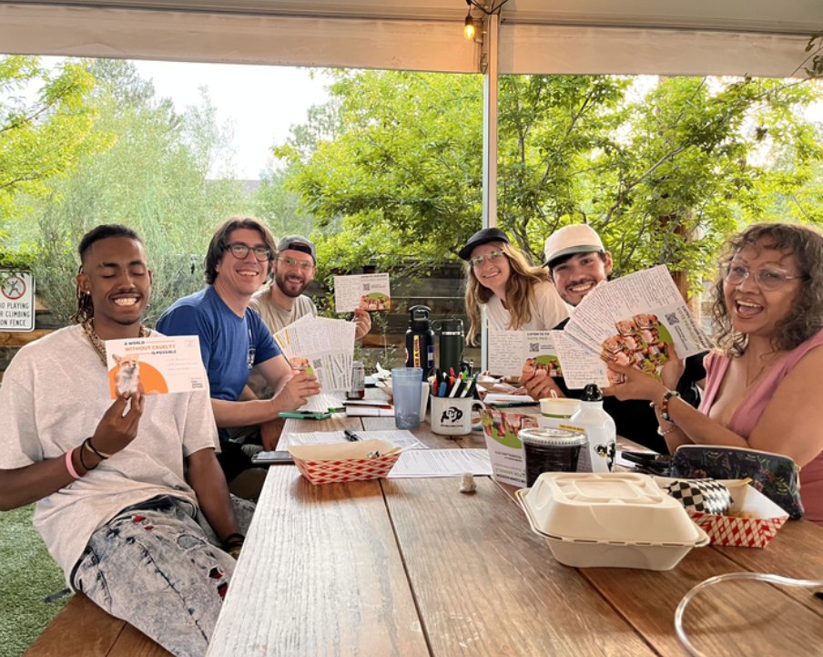 If you're a voter in Denver, you might have already gotten a postcard from us! Activists spent hours writing to voters encouraging them to vote for animals this November. 

#yeson309 #yeson308 #denverslaughterban