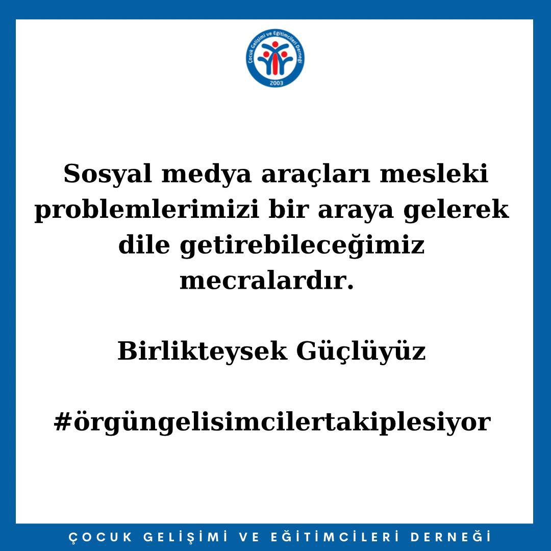 Örgün Çocuk Gelişimciler olarak bir elin nesi var iki elin sesi var diyerek tüm meslektaşlarımıza sesleniyoruz hadi toplanın artık ❤️
#örgüngelisimcilertakiplesiyor