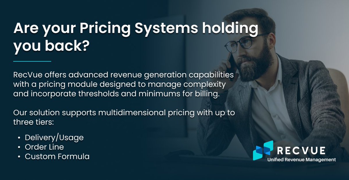 RecVue's tweet image. Discover how RecVue&apos;s Unified Revenue Management solution can simplify  complexity with advanced capabilities and multidimensional pricing support.

Learn more: recvue.com/resources/adva…