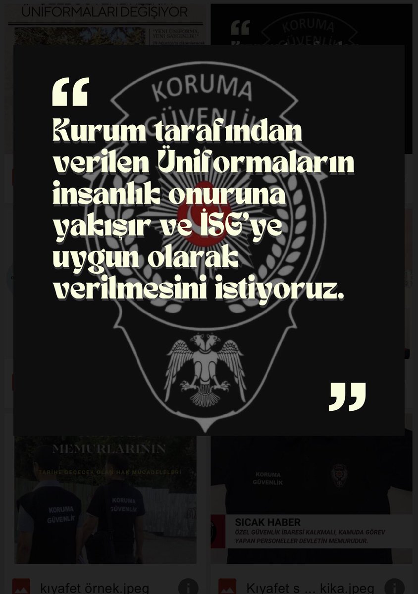 Kamuda koruma ve güvenlik çalışanları hakları için mücadelelerini büyütüyorlar. Koruma ve güvenlik çalışanlarının işçi sağlığı iş güvenliği sağlansın, insanca çalışma koşulları istiyoruz. 

 #ozeldegilkorumaguvenlik