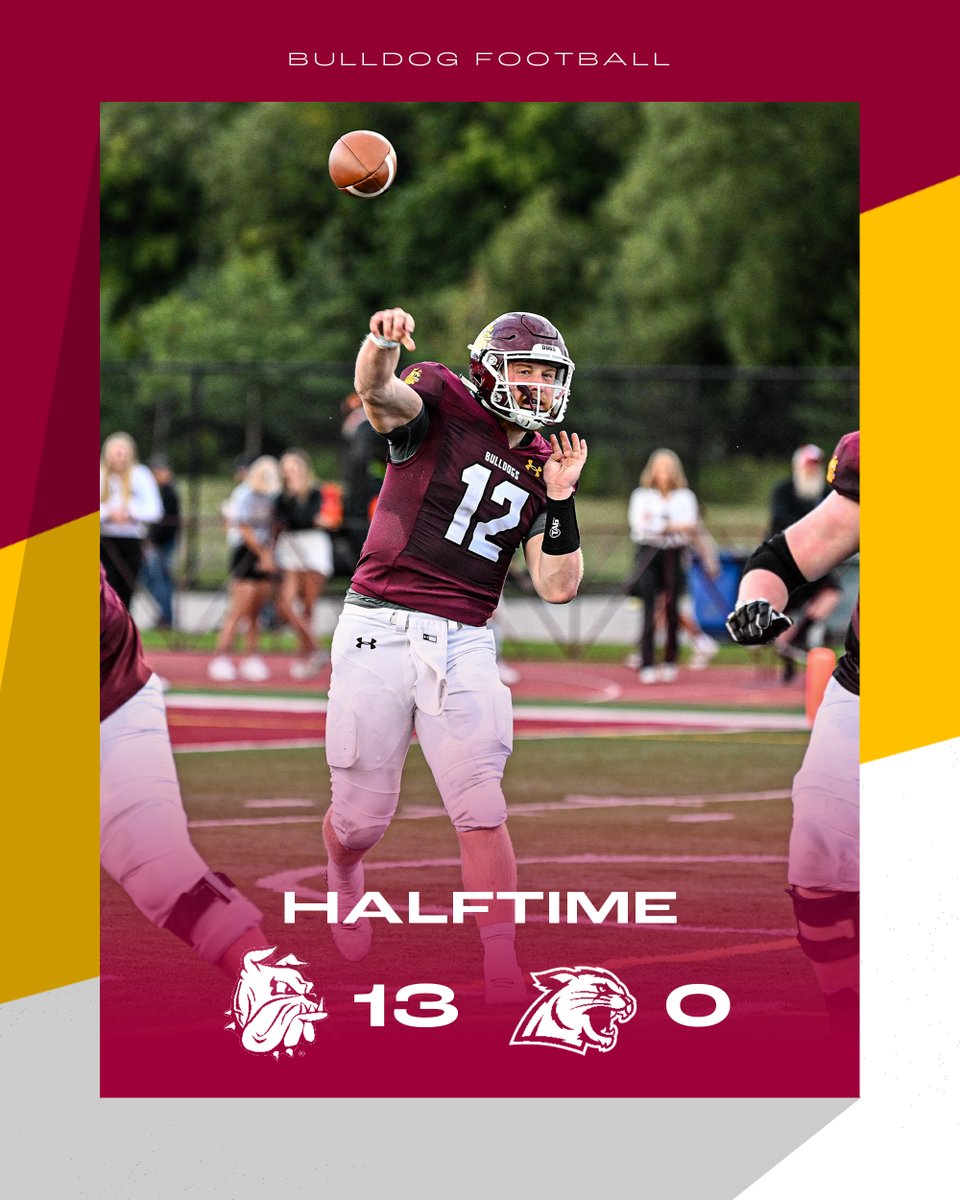 UMD_Football's tweet image. Walljasper connects with Patterson in the first quarter and Ames in the second, UMD up at the half!
