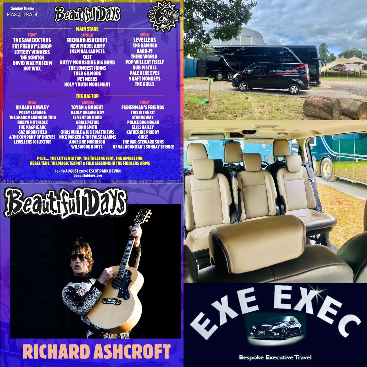 Exe_Exec's tweet image. We had an absolutely awesome time transporting customers to and from The Beautiful Days Festival this year! 

A massive well done to all involved in making this fantastic event so amazing! 🙂🤘