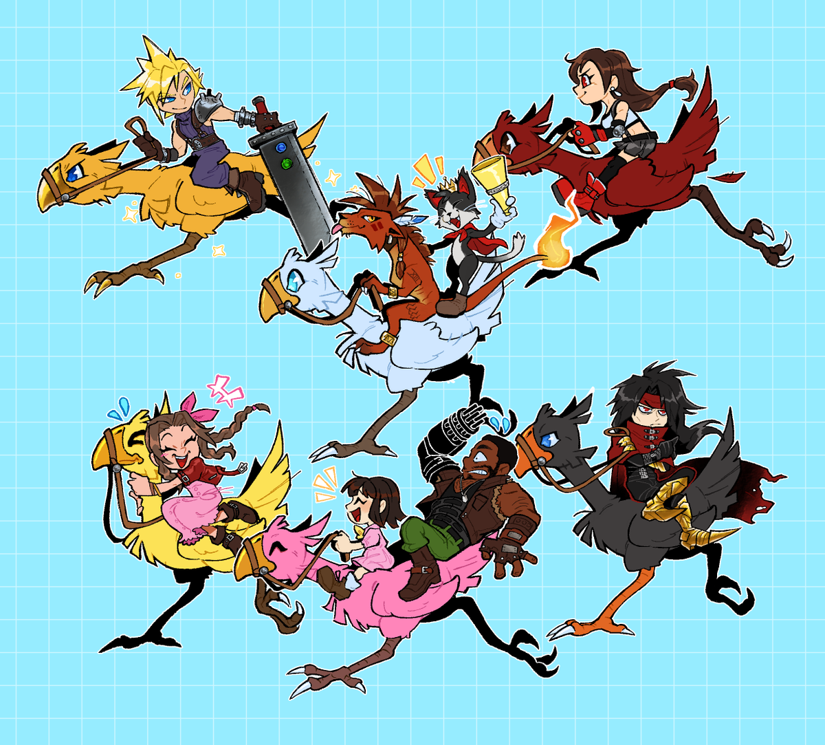 Slowly getting through the whole gang, Barret and Marlene join the race #FF7