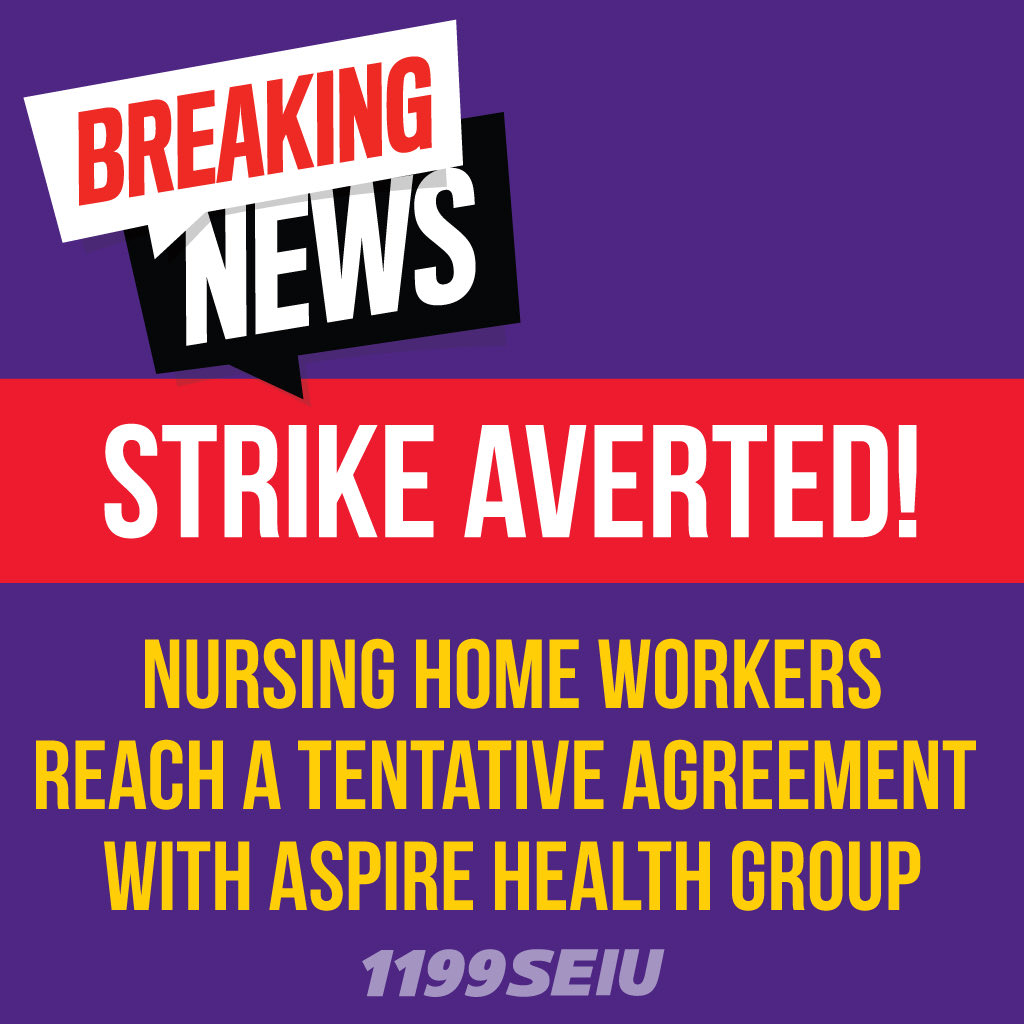 1199SEIUFlorida's tweet image. Strike canceled! After months of negotiations, a tentative agreement has been reached that impacts workers at 11 nursing homes across Florida. ⁦@1199SEIU⁩ #PutCareFirst