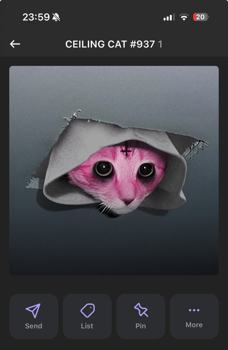 minted 5 @Ceilingsolcat nft’s !!

pink satanist is my fave 🥰