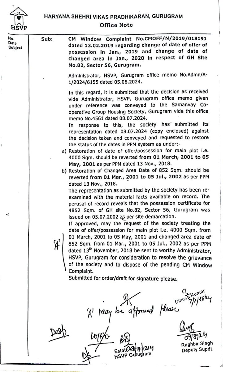 KapurRobby's tweet image. CMOFF /N/2019/018191 DATED 13.2.2019
@cmohry @NayabSainiBJP @HsvpHaryana @cahsvp 
Hon'ble CM is requested to give directions to CA HSVP to approve recommendations of EO II &amp;amp; resolve 5&amp;amp; half yrs pending grievance.@RKSharma08078552 @bhariok_ritu #CMwindow