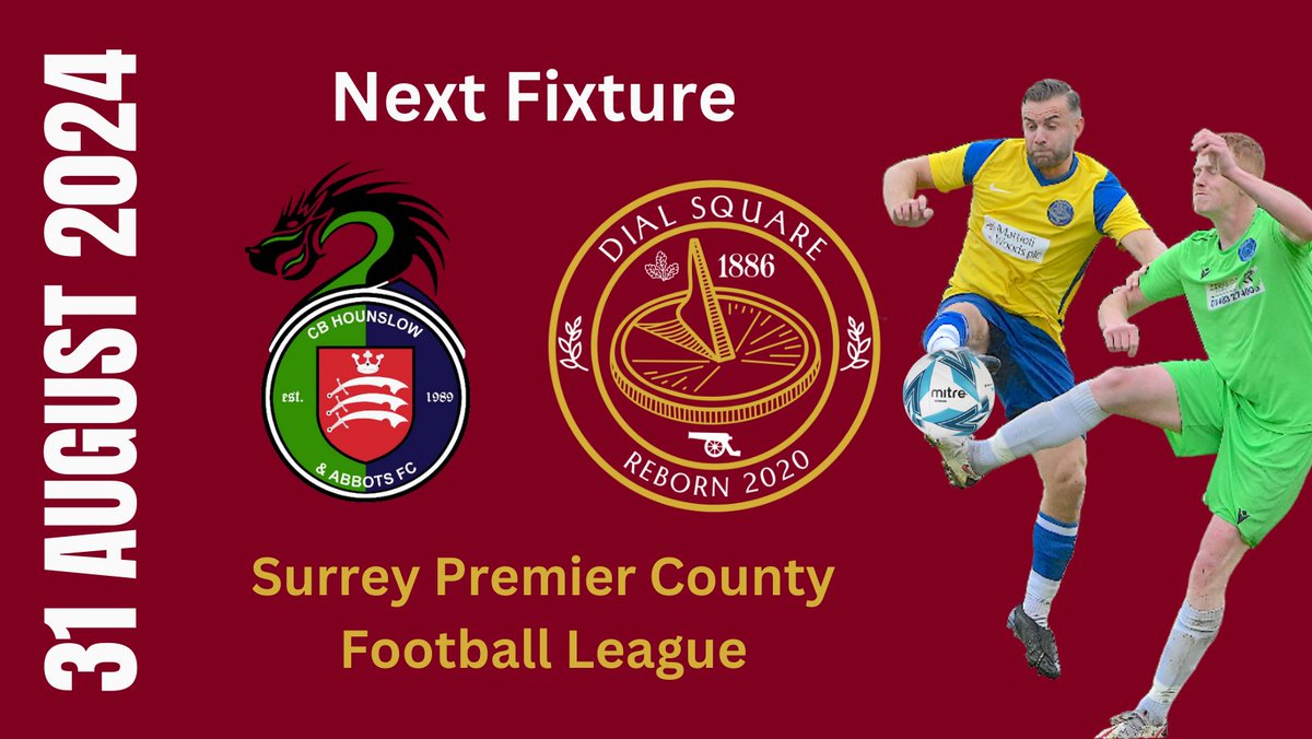 TheDial's tweet photo. MATCH PREVIEW:
CB Hounslow & Abbots v #DialSquare (31 Aug). Click the below link for a preview of this afternoon's @SurreyPremierFL fixture. 2:30pm k.o.
πhttps://t.co/NQ2j9Ku27q
@SurreyLiveSport @NonLeagueCrowd @NonLeagueFix
@NonLeagueHQ1 @NonLeagueGuys @CBHounslowUTD https://t.co/SbhvNfAsIo