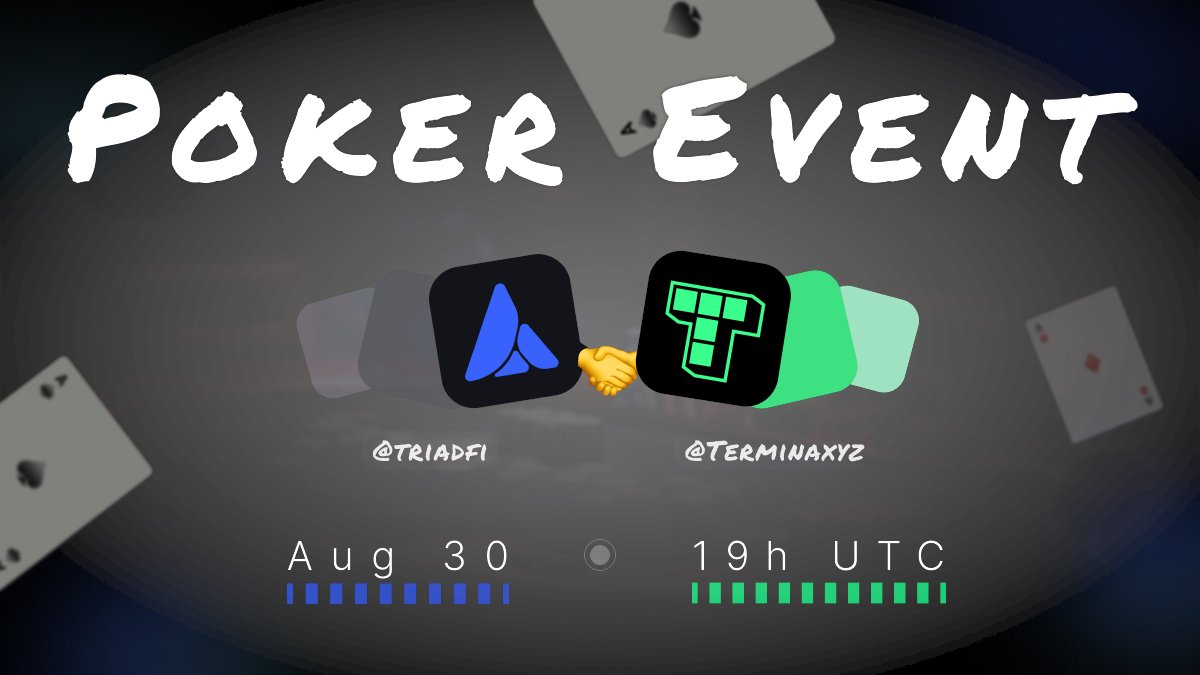 GN Triaders! 🔱

🎉 Big Event 🎉

Tomorrow, we’ll have a Game Night with our friends from <a href="/Terminaxyz/">Termina</a> ! It’s going to be a lot of fun, and the top 3 players will win prizes in $tTriad.

I wouldn’t miss it! 😉
discord.gg/triadfi