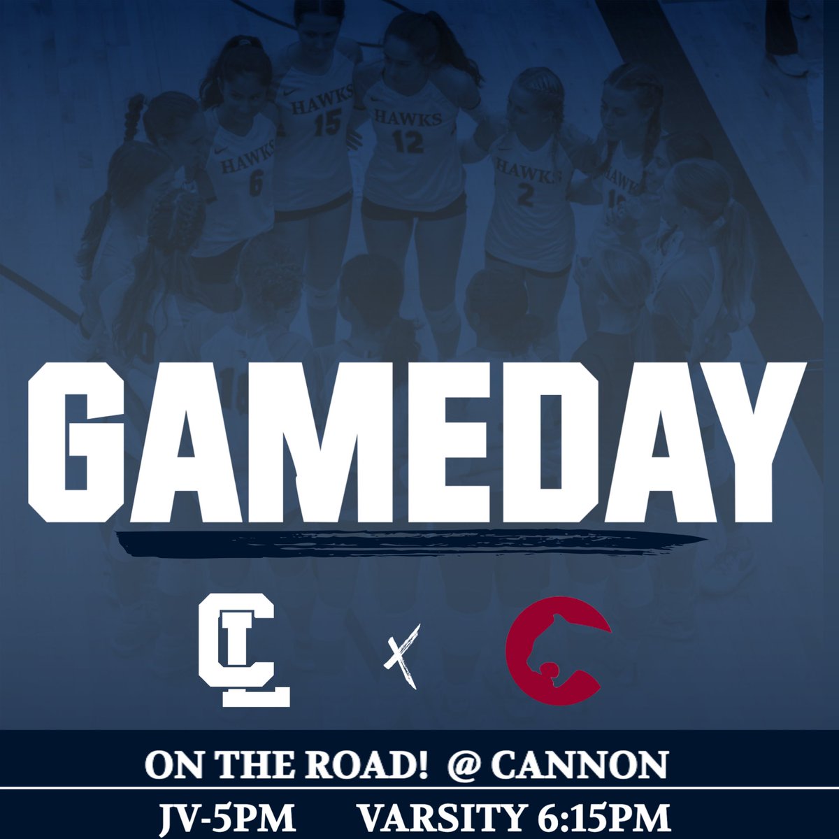 GAME DAY! The Hawks are on the road again as they travel to Cannon for a CISAA Conference Match! JV kicks off the night at 5pm followed by Varsity at 6:15pm. GO HAWKS!!! 

 #CLSVolleyball
