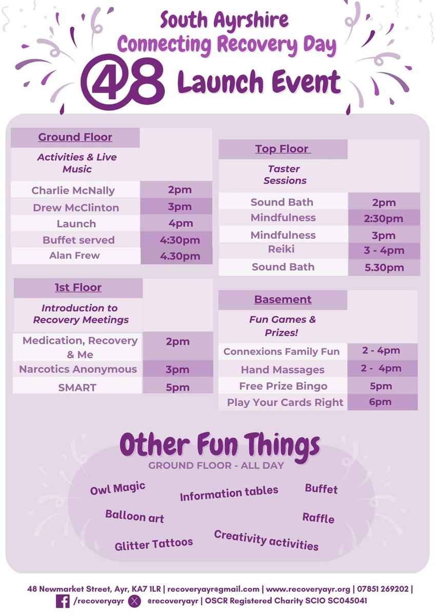 South Ayrshire ADP (@southayradp) on Twitter photo Tomorrow we are excited to be hosting our Connecting Recovery Day where we will formally launch Compass, our new multi agency drop in facility and take part in our Annual Flower Walk, and <a href="/RecoveryAyr/">RecoveryAyr</a> launch their new recovery hub! We hope you can join us! Tomorrow we are excited to be hosting our Connecting Recovery Day where we will formally launch Compass, our new multi agency drop in facility and take part in our Annual Flower Walk, and <a href="/RecoveryAyr/">RecoveryAyr</a> launch their new recovery hub! We hope you can join us!