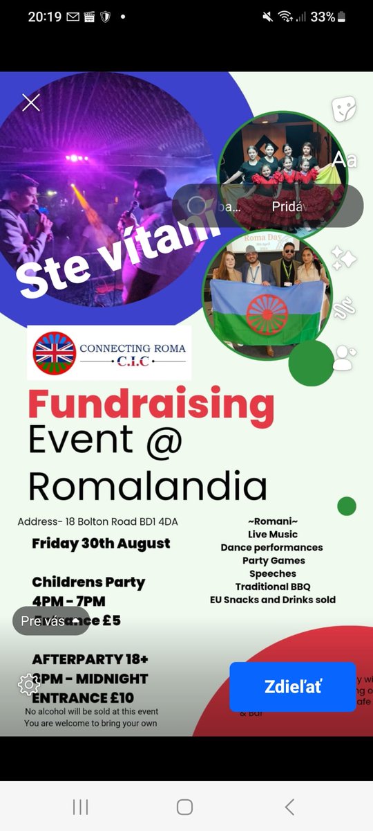 It's tomorrow!!!

Please come and support our Fundraising Event for the making of the Romalandia Community Cafe &amp; Bar!!
#OpreRoma <a href="/BradfordLitFest/">Bradford Literature Festival</a> <a href="/bradford2025/">Bradford 2025</a>