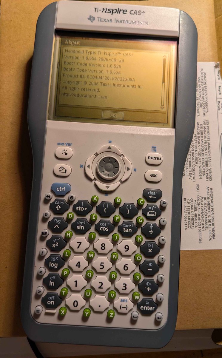 Today in rare #calculators that have joined my collection: a TI-Nspire CAS+ prototype, similar to the TI-Nspire CAS that was released in 2007. I'm glad <a href="/TICalculators/">Texas Instruments Education</a> reworked the center "joystick" before release. datamath.org/Graphing/NSpir…
