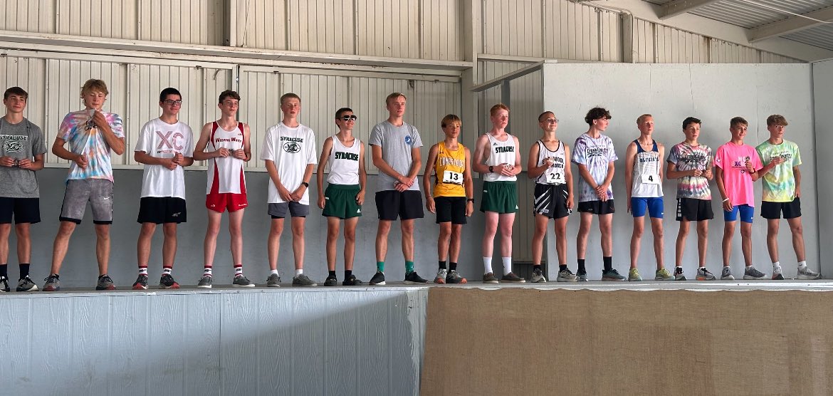 Had 3 freshmen boys who placed in the top 15 for varsity: Diedtric, Seth, Jackson, and Elliot

They scored 3rd place as a team.
Adam and Treyton placed 1st and 2nd in JV.