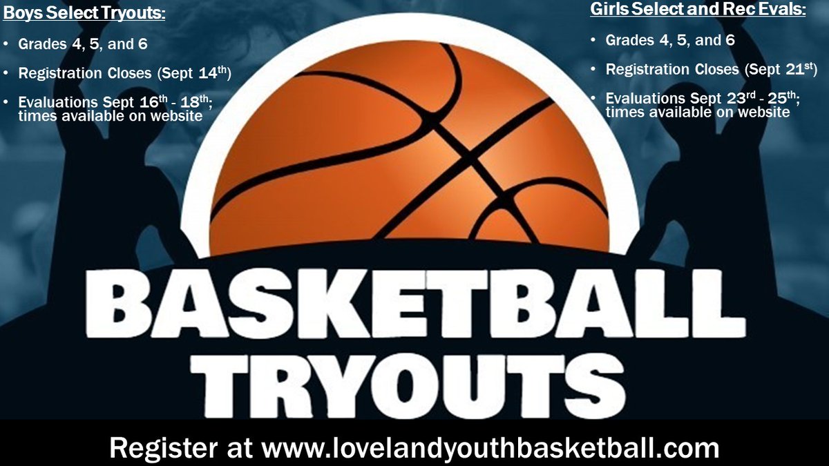 LybaBasketball's tweet photo. Select Basketball Evaluations are a little over 2 weeks away for the Boys and 3 weeks for the Girls! Get signed up today at: https://t.co/5l5phebTCm https://t.co/3VepSpUSvZ