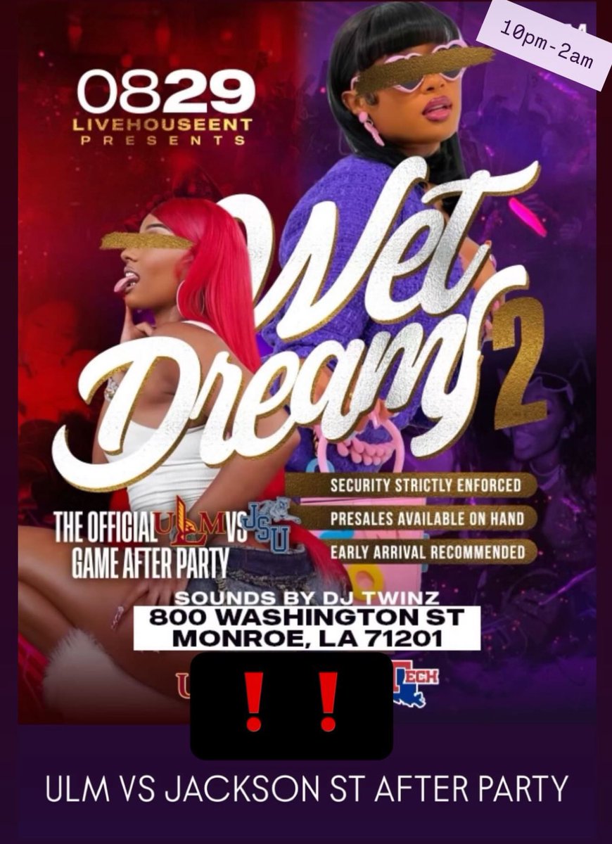 ULM VS JSU AFTER PARTY TONITE 🚨‼️🗣️🗣️🗣️