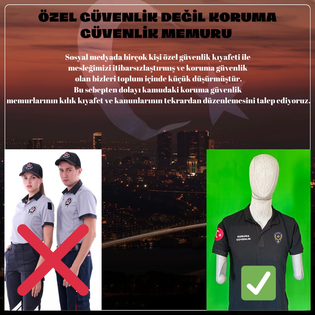 eskin20 (@eskin202020) on Twitter photo Mesleğimiz bir onurdur! Özel güvenlik değil, #ozeldegilkorumaguvenlik koruma memuru olarak hak ettiğimiz saygıyı kazanalım.
<a href="/EmniyetGM/">Türk Polis Teşkilatı</a> <a href="/TC_icisleri/">T.C. İçişleri Bakanlığı</a> <a href="/AliYerlikaya/">Ali Yerlikaya</a> <a href="/csgbakanligi/">T.C. Çalışma ve Sosyal Güvenlik Bakanlığı</a> <a href="/MemurSenKonf/">Memur-Sen</a> <a href="/kamusen/">Kamu-Sen</a> @kamubirligikonf Mesleğimiz bir onurdur! Özel güvenlik değil, #ozeldegilkorumaguvenlik koruma memuru olarak hak ettiğimiz saygıyı kazanalım.
<a href="/EmniyetGM/">Türk Polis Teşkilatı</a> <a href="/TC_icisleri/">T.C. İçişleri Bakanlığı</a> <a href="/AliYerlikaya/">Ali Yerlikaya</a> <a href="/csgbakanligi/">T.C. Çalışma ve Sosyal Güvenlik Bakanlığı</a> <a href="/MemurSenKonf/">Memur-Sen</a> <a href="/kamusen/">Kamu-Sen</a> @kamubirligikonf