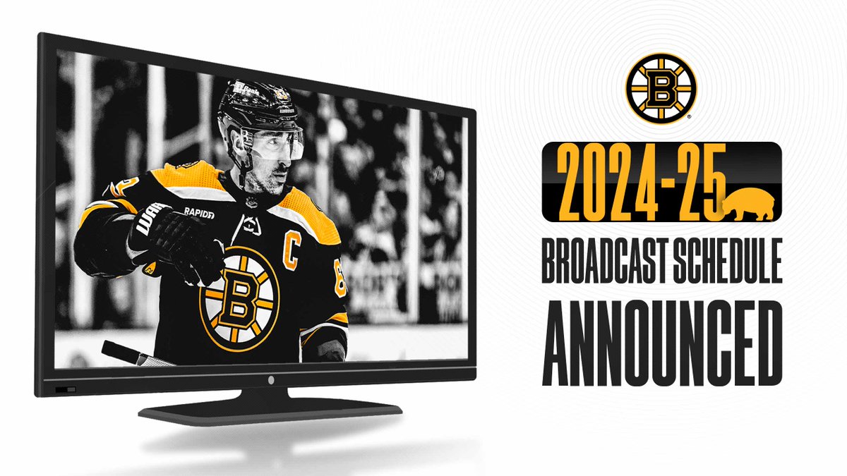NHLBruins's tweet image. A TV guide for the games 📺 

The #NHLBruins 2024-25 television broadcast schedule has been announced.

Read more ➡️ bit.ly/4g2DHoC