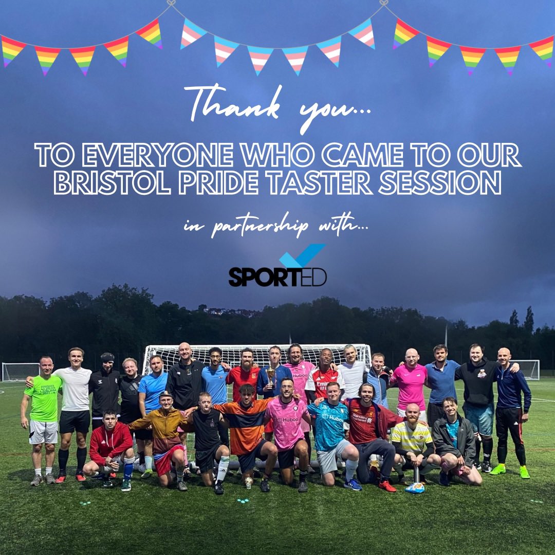 A huge thank you and shoutout to <a href="/sported_UK/">Sported</a> for supporting us in delivering a fantastic <a href="/BristolPride/">Bristol Pride</a> taster session back in July. 

Thank you for your support! 

#pantherspride #footballforall #inclusivefootball #lgbtfootball #lgbtqfootball #socialfootball