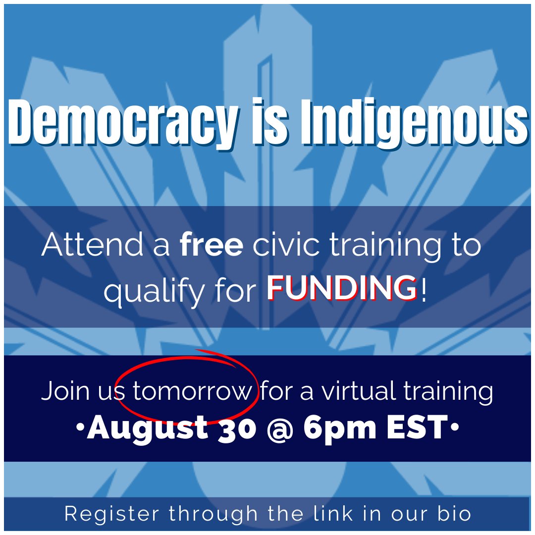 Center4Native's tweet image. Not sure how to get started on your #GetOutTheVote project? 

Attend a free training - TOMORROW, August 30 - to brainstorm ideas &amp;amp; unlock funding opportunities. 🗳️ 💸

Register through the link in our bio. 🔗

#NativeVote #Vote2024 #IndianCitizenshipAct #2024Election #SnyderAct