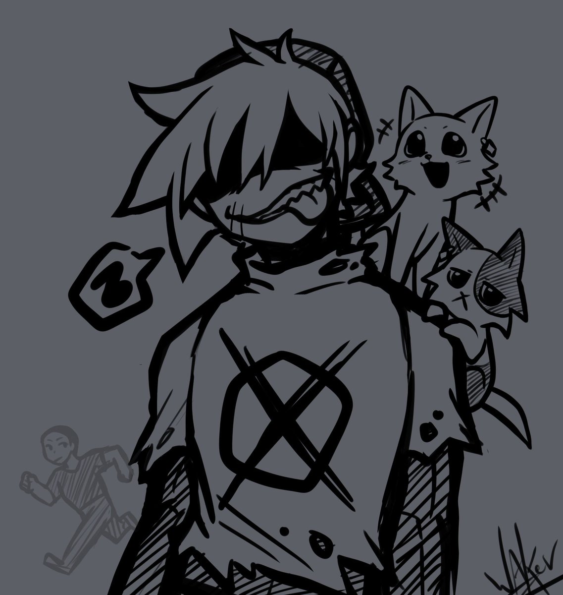 Waker6081's tweet photo. Doodle✏️
Stress has been eating at me lately, so I'm gonna try and draw stuff today, whether it be work or just random drawings ahh and also thank you again to anyone who donated! We're going getting close to what we need! Just a little more! Thank you! https://t.co/ShRUfj5wLD