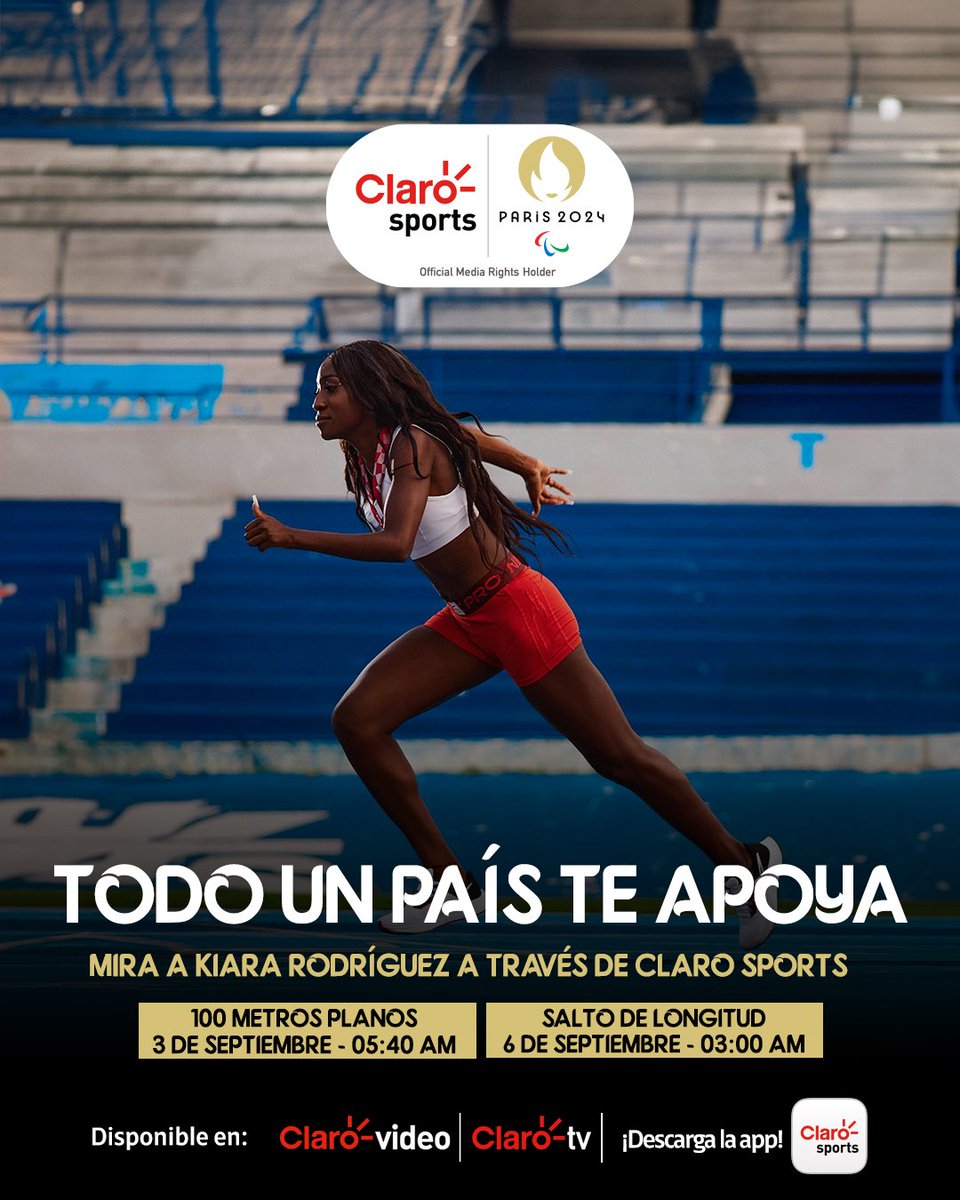 ¡Mira a Kiara Rodríguez por Claro Sports!

Estas son las competencias de Kiara en Salto de Longitud y 100 metros planos con sus repectivos horarios en Ecuador. 🇪🇨🙌🏻