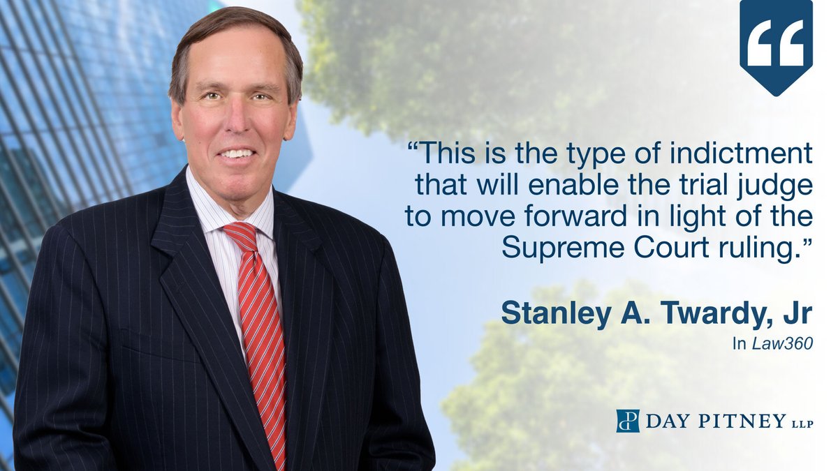 DayPitneyLLP's tweet image. White Collar Attorney Stan Twardy was quoted by @PhillipBantz in the @Law360 article, "Trump Prosecutor Restarts Precarious Road To DC Trial."
 
Read here: hubs.ly/Q02N5cz_0 (subscription may be required).
 
#CTLawyers #Litigators #CriminalDefense #TrialLawyers
