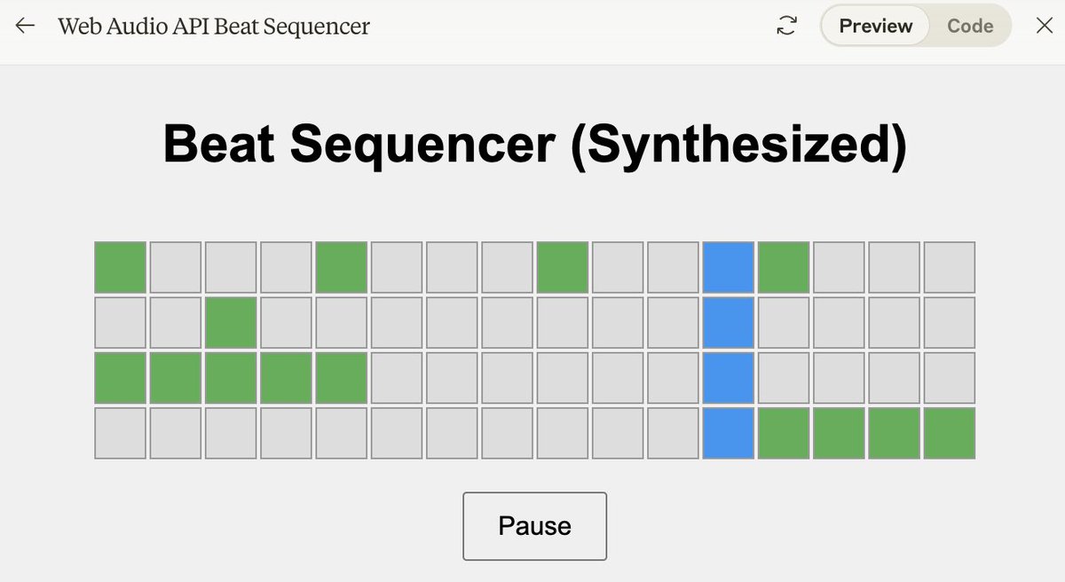 Claude build me a beat sequencer with #p5js 

Try it out!

claude.site/artifacts/05d0…