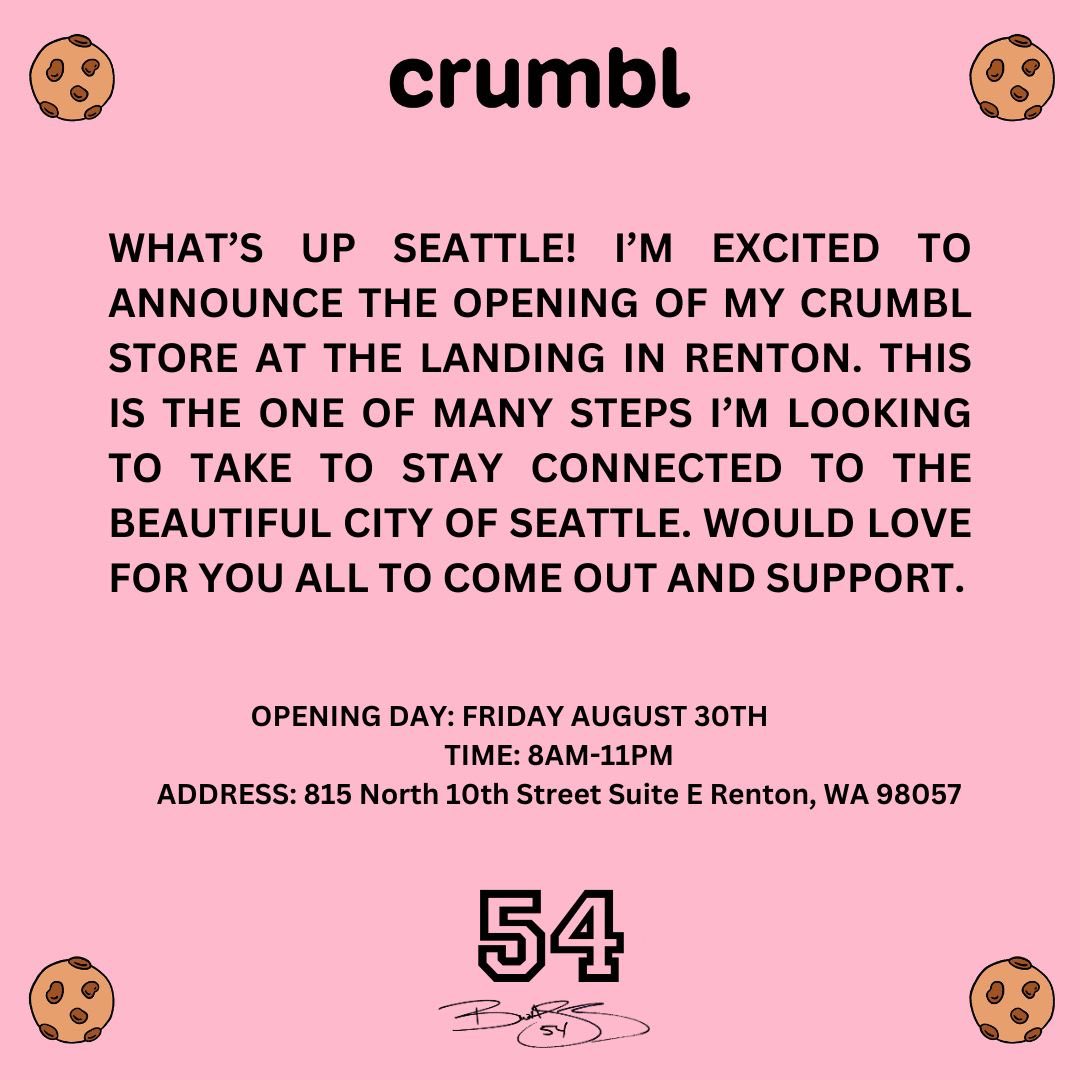 Bwagz's tweet image. Excited to open @crumblrenton !