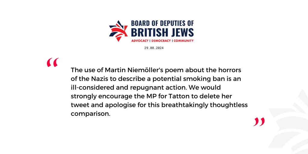 Our comment on an MP's use of Pastor Martin Niemöller's poem about the horrors of the Nazis to describe a potential smoking ban.