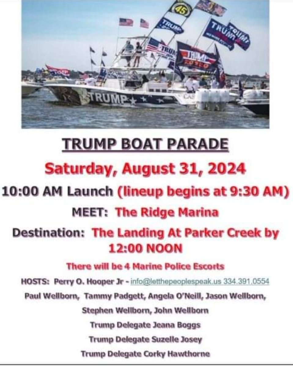 catnap1013's tweet photo. πΊπ²Wow, this is awesome!
I love to see the excitement where hundreds of Trump supporters gas up their boats and blow their horns in support of the best president this country has ever seen!
#GoTrump47 https://t.co/IDGPb7yP0C