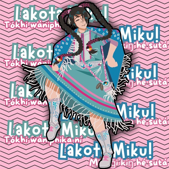 drayke's tweet photo. My son made an amazing version of Lakota Hatsune Miku! #hatsunemiku #native https://t.co/6PfUKb7Mii