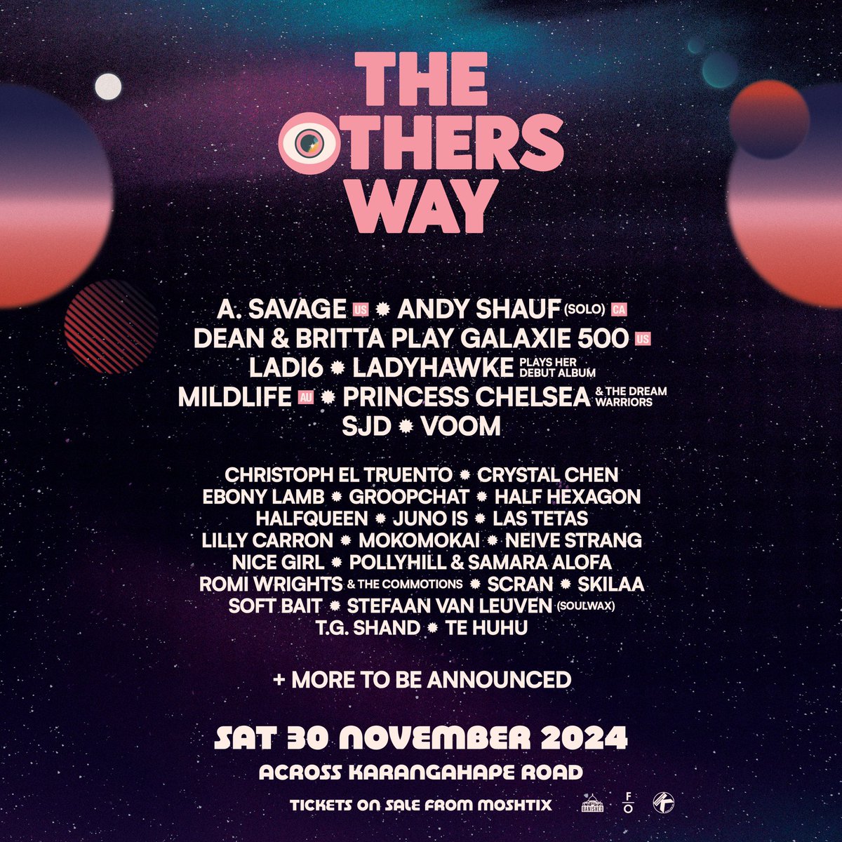 Just what the doctor ordered for a Friday morning, The Others Way first lineup 👁️

95bFM is thrilled to be presenting this stacked festival, happening across Karangahape Road on Saturday 30 November ✨ 

📲 Find out how to secure your tickets at 95bFM.com