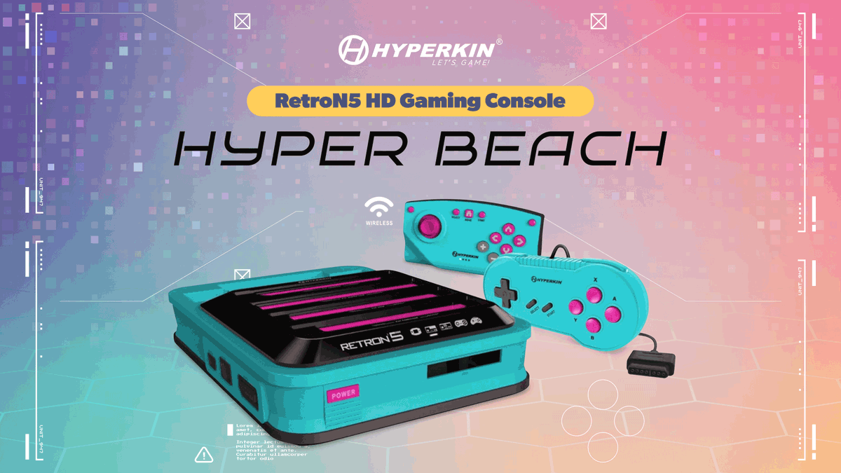 Hyperkin's tweet photo. 🌊RetroN 5 HD: Hyper Beach Edition🌊 FIVE classic consoles. ONE perfect retro experience☀️🏝️
Get yours today!
🔗https://t.co/zTqnM9DzBd🔗
#retrocollective #retrogamer #retrogames #classicgames #classicgaming #80sgaming #90sgaming #retroconsole #retrovideogames #oldschoolgaming https://t.co/VsAmnqyCSy