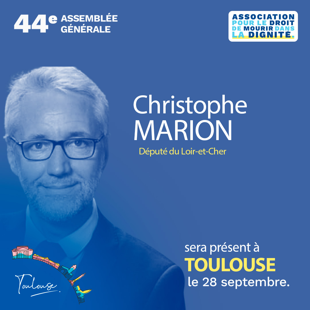 💬 Notre association accueillera <a href="/MarionDepute41/">Christophe Marion</a>, député #Ensemble du #LoirEtCher, à notre 44e assemblée générale.
Table ronde intitulée Projet de loi #FindeVie et dissolution : bilan et perspectives ? - 2ème partie : Les réponses des #parlementaires. 
🗓️ Le samedi 28 septembre