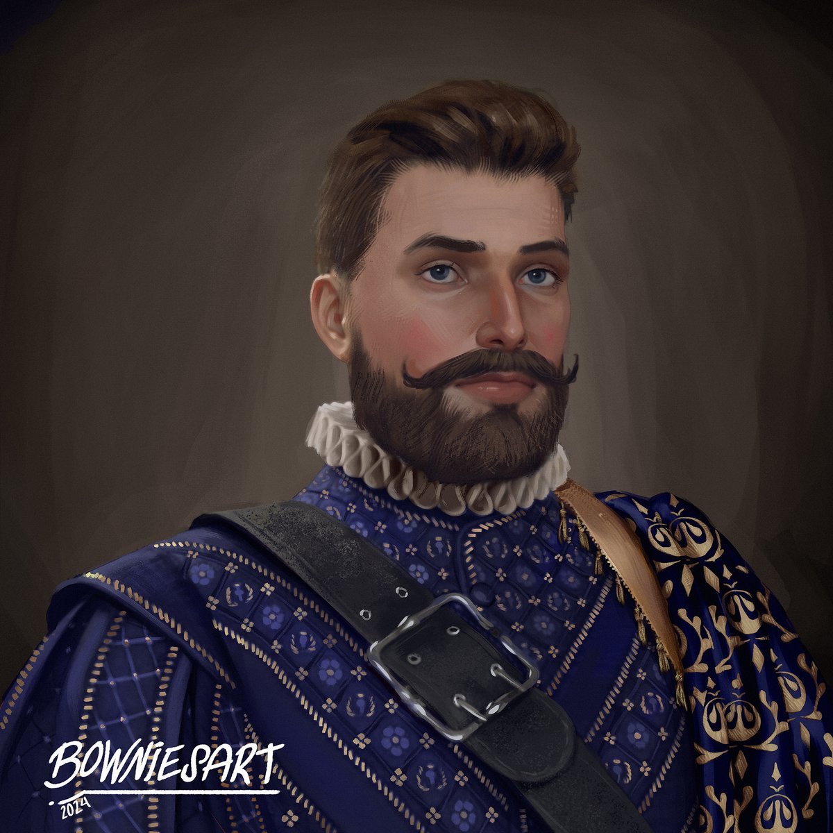 Another portrait commission for the amazing <a href="/MasqueradeRedux/">🇺🇦🇵🇸 Fishty, paragon of positivity 🏳️‍🌈</a>  only one left👀👀👀