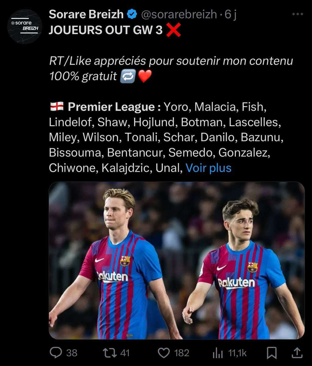 sorarebreizh's tweet photo. Êtes-vous chaud demain pour les listes suspendus et joueurs OUT les gars ? 👀

Grosse GW en prévision avec de nombreux chocs au programme 🔥

Montrez moi votre force les potes 💪

#Sorare https://t.co/nUtENcV5ez