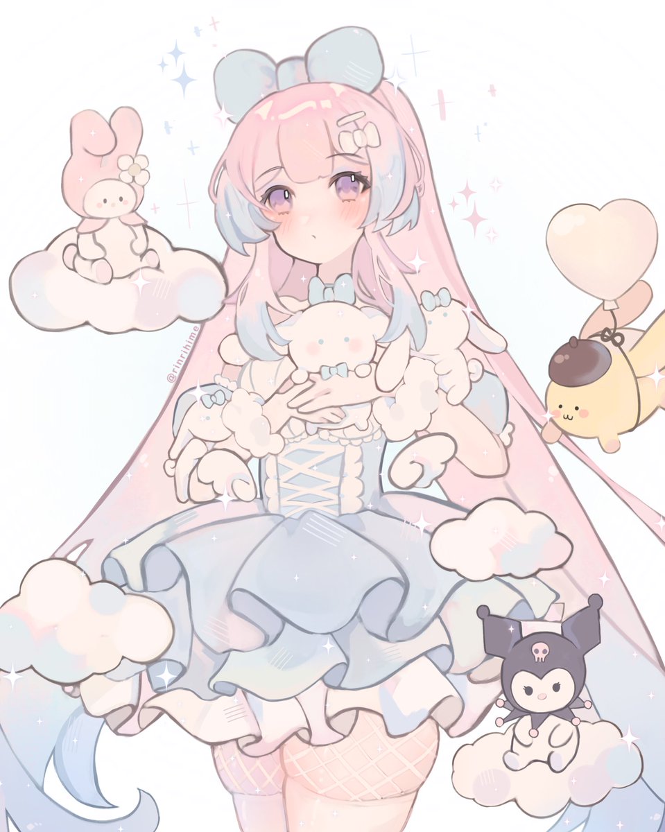 rinrihime's tweet image. Kokomi x Sanrio ☁️ #kokomi #原神