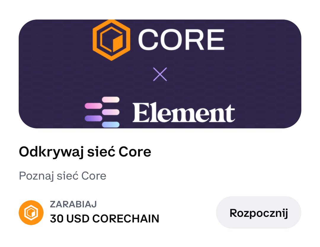 zyj_lepiej's tweet photo. 🪂 W #CoinbaseApp do zdobycia razem 30$ w tokenach $CORE:
- 5$ za quizy
- 13$ za przetestowanie #ElementWallet
- 12$ za staking Bitcoina
Ostatnią część będziecie chcieli jednak pewnie pominąć bo wymaga ona zamrożenia $BTC o wartości 600$, więc realnie do wzięcia 18$
#krypto https://t.co/xwrcti4Csl