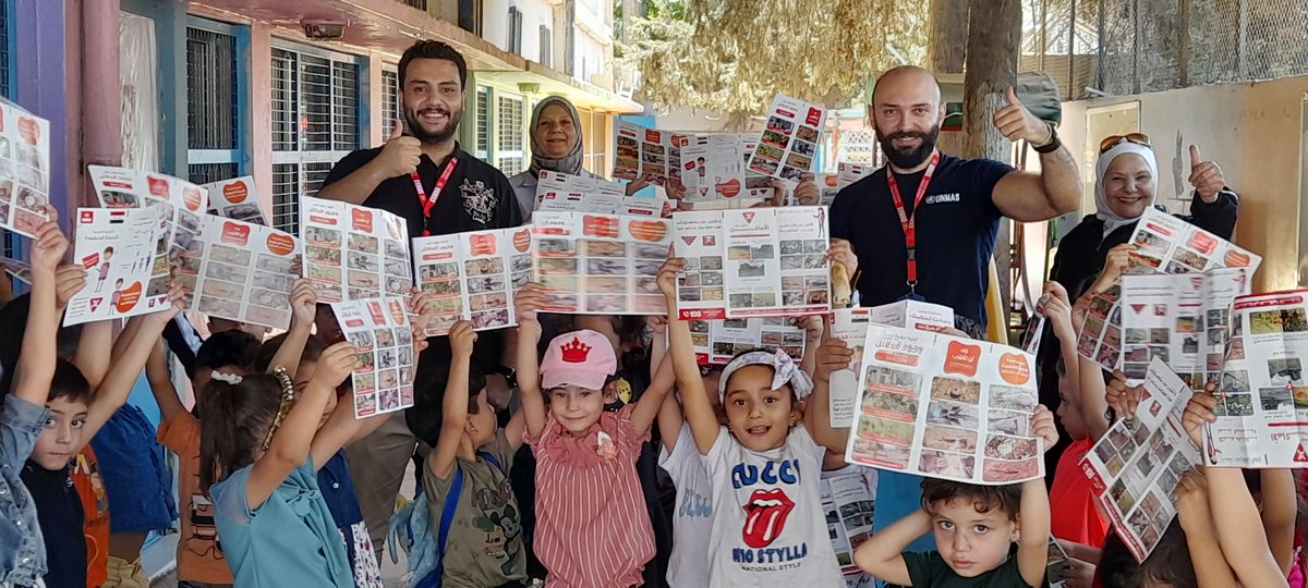 UNMAS's tweet image. The UNMAS #Syria Risk Education team is supporting @UNRWA summer activities in Sbeineh and Jaramana camps in #RuralDamascus by providing Explosive Ordnance Risk Education sessions. #ProtectAndBuild
@UNinSyria @OCHA_Syria @UNRWA