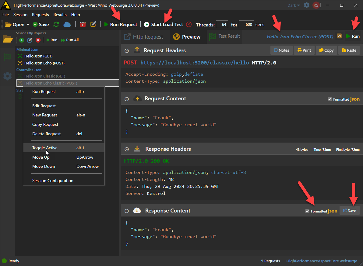 WebSurge1's tweet photo. WebSurge 3.0.0.34 Preview is out. Lots of improvements in the latest update:

* Many updated User Interface features
* Shared session support
* Image, Pdf, Media previewers
* VS .http file support
* Improved thruput

https://t.co/VVBsQSW4FT https://t.co/EQuPQmCxqG