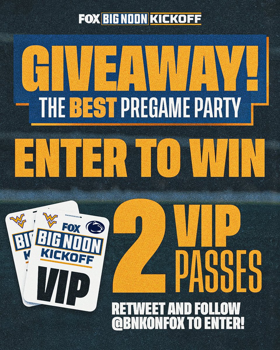 Come be a part of the BEST pregame party 🎉

Enter to win 2️⃣ VIP passes to the Aug. 31 show in Morgantown. Must follow @bnkonfox to enter. Winner will be contacted Friday.