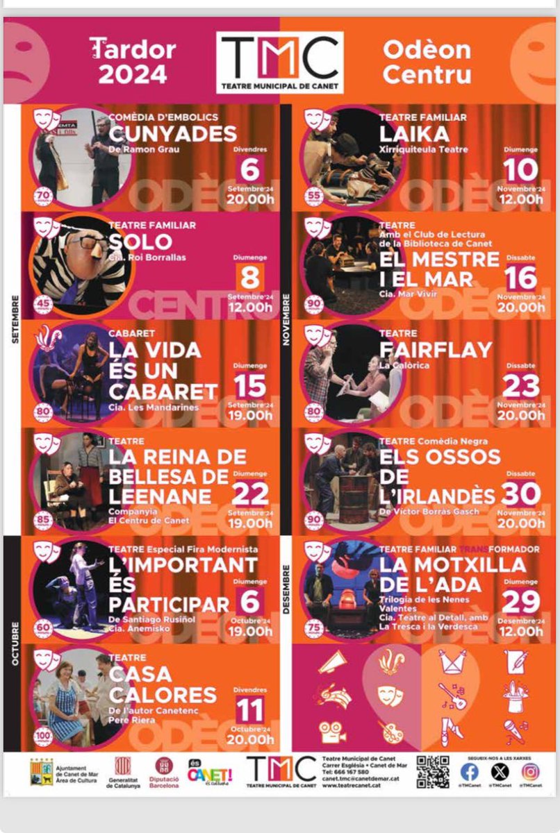 Us convidem a la temporada de tardor a Canet de Mar!