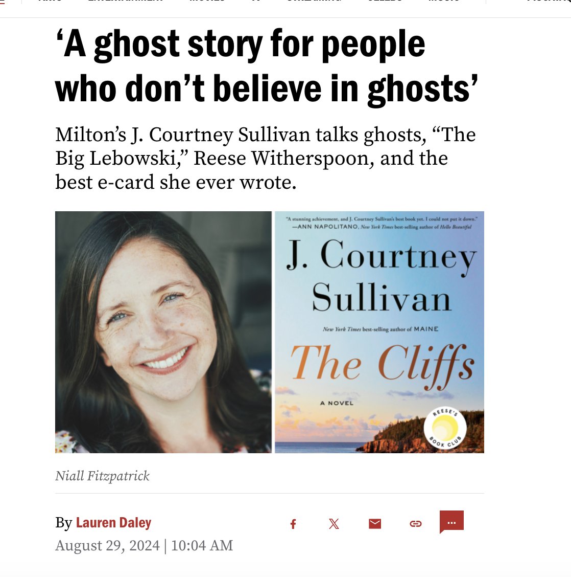 Lauren Daley (@laurendaley1) on Twitter photo I had so much talking #TheBigLebowski, #Maine, ghosts, and greeting cards w <a href="/reesebookclub/">Reese Witherspoon ®</a> author <a href="/jcourtsull/">J. Courtney Sullivan</a>.
a fave quote: “We have already exhausted this ghost! Do you know what it takes for a ghost to turn lights on?” For <a href="/BostonDotCom/">Boston.com</a>
boston.com/culture/books/… I had so much talking #TheBigLebowski, #Maine, ghosts, and greeting cards w <a href="/reesebookclub/">Reese Witherspoon ®</a> author <a href="/jcourtsull/">J. Courtney Sullivan</a>.
a fave quote: “We have already exhausted this ghost! Do you know what it takes for a ghost to turn lights on?” For <a href="/BostonDotCom/">Boston.com</a>
boston.com/culture/books/…