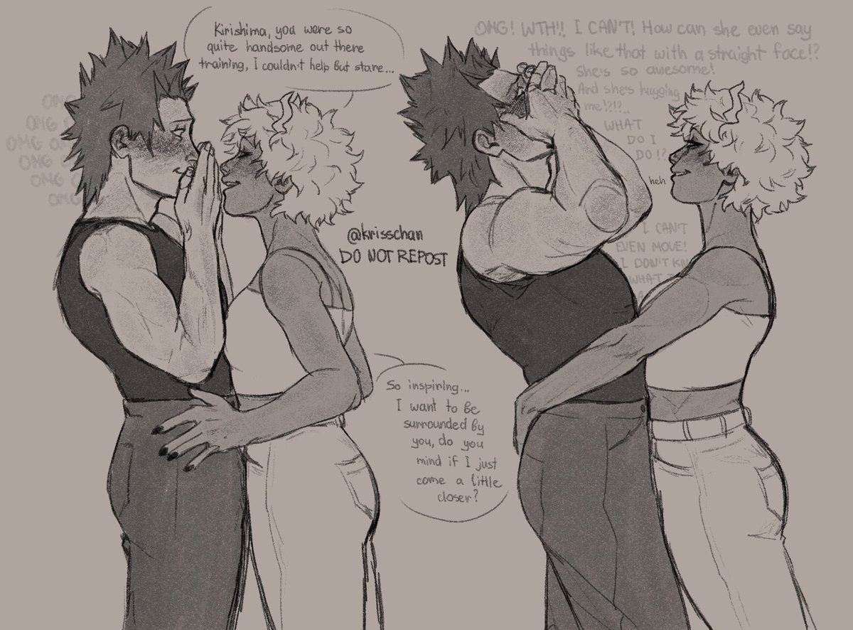 Kirishima has a thing for strong women, ie Mina🤭
#kirimina