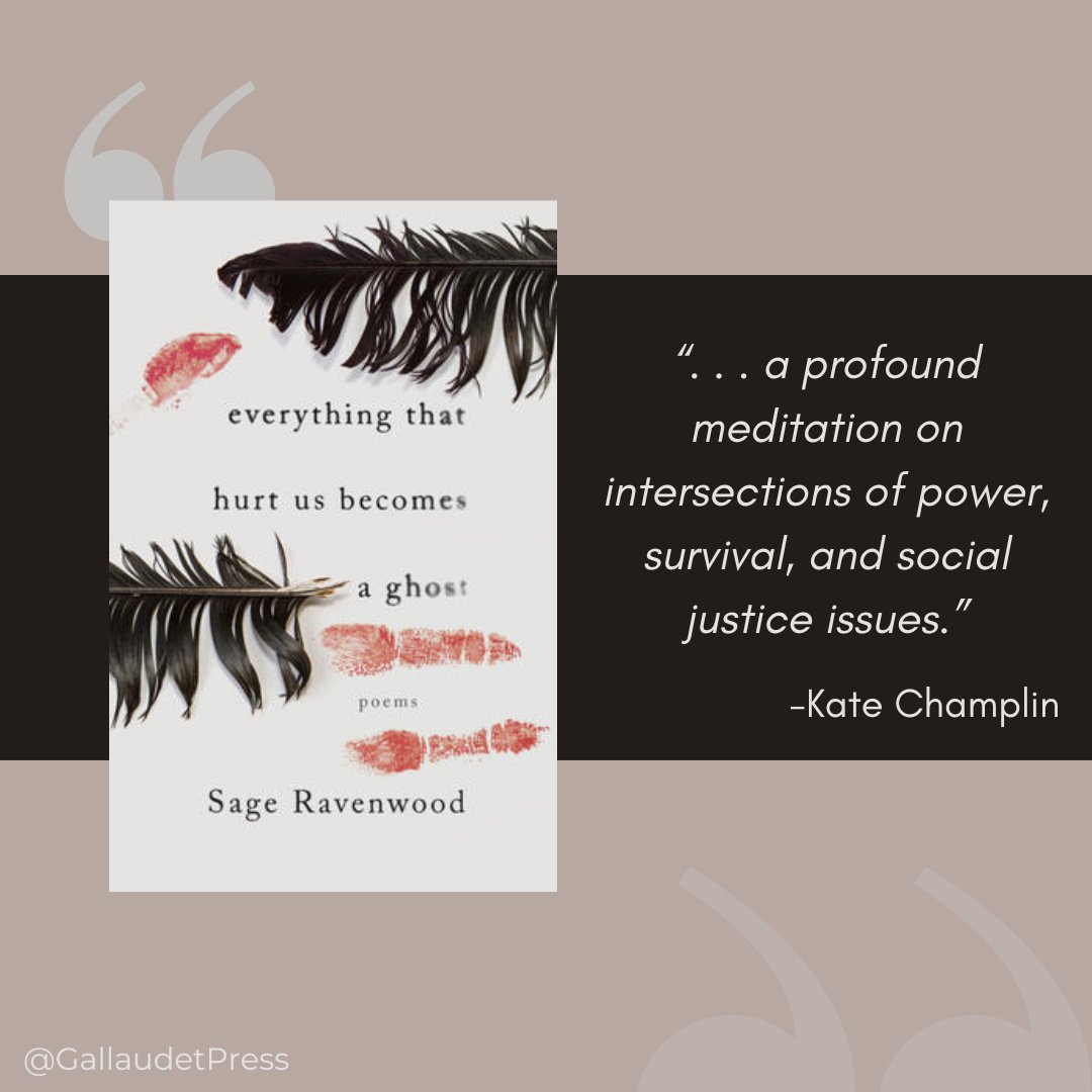 Gallaudet University Press (@gallaudetpress) on Twitter photo “Everything that Hurt Us Becomes a Ghost is a profound meditation on intersections of power, survival, and social justice issues.” –Kate Champlin
Read the full review of EVERYTHING THAT HURT US BECOMES A GHOST by <a href="/SageRavenwood/">Sage Ravenwood</a> in <a href="/wordgathering/">Wordgathering</a>: wordgathering.com/vol18/issue1/r… “Everything that Hurt Us Becomes a Ghost is a profound meditation on intersections of power, survival, and social justice issues.” –Kate Champlin
Read the full review of EVERYTHING THAT HURT US BECOMES A GHOST by <a href="/SageRavenwood/">Sage Ravenwood</a> in <a href="/wordgathering/">Wordgathering</a>: wordgathering.com/vol18/issue1/r…