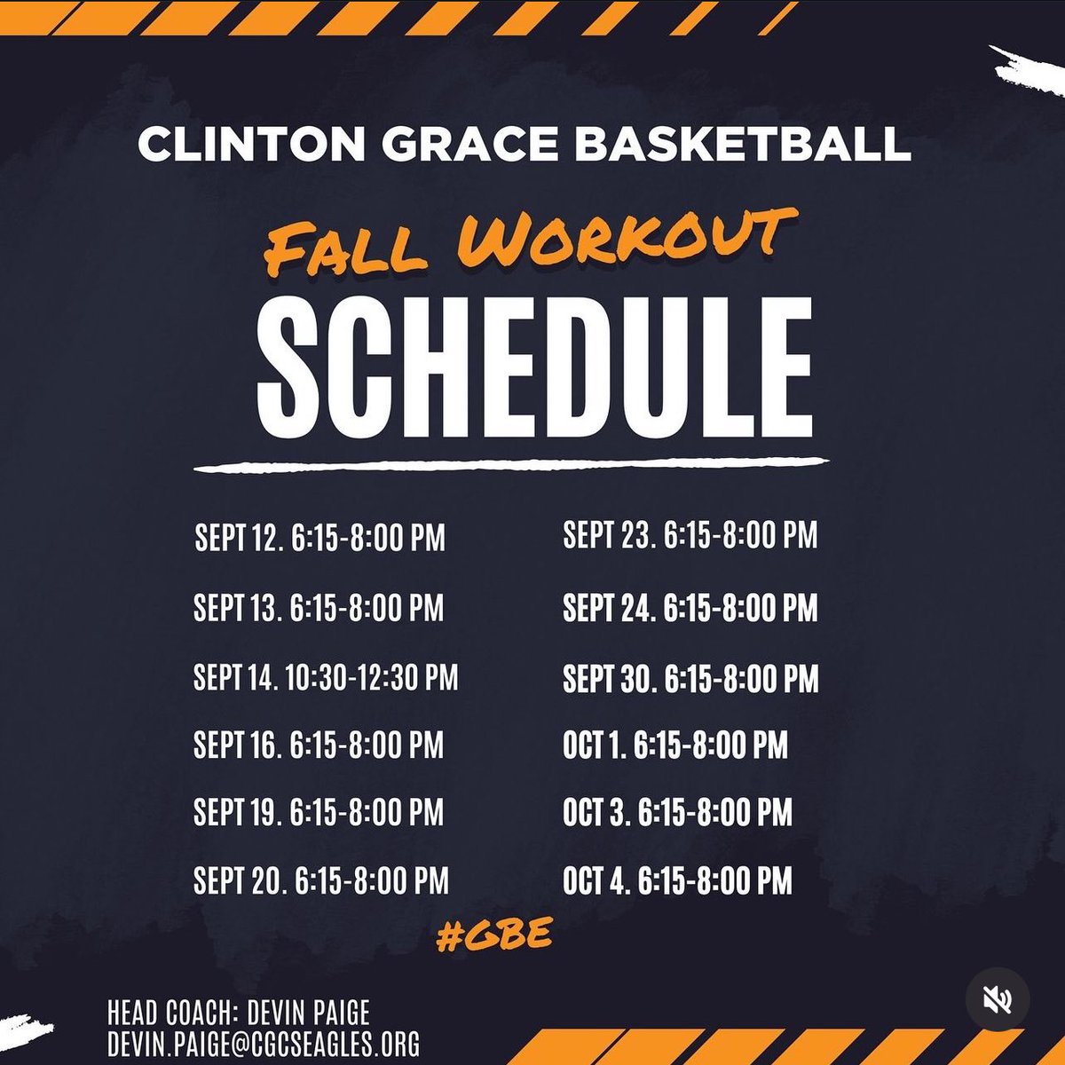 ⚠️College Coaches &amp; media, we welcome you all to come spectate and evaluate! Here is our upcoming fall workout schedule! Hope to see 🫵🏾 present